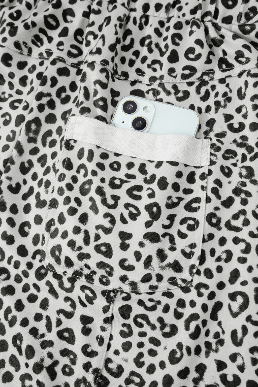 Gray Animal Print Wide Leg Pants
