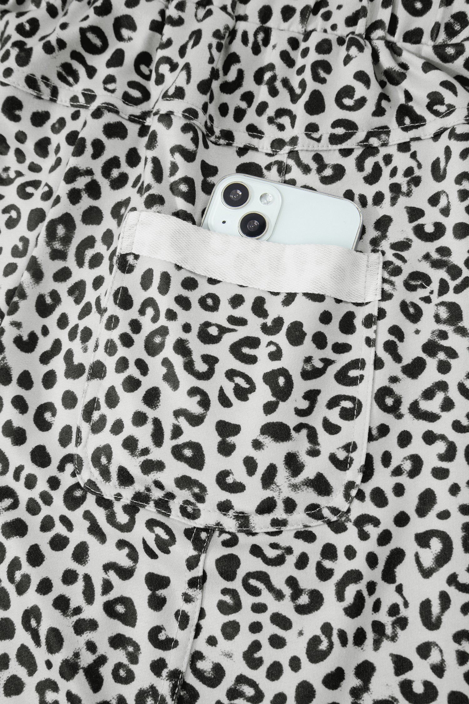 Gray Animal Print Wide Leg Pants