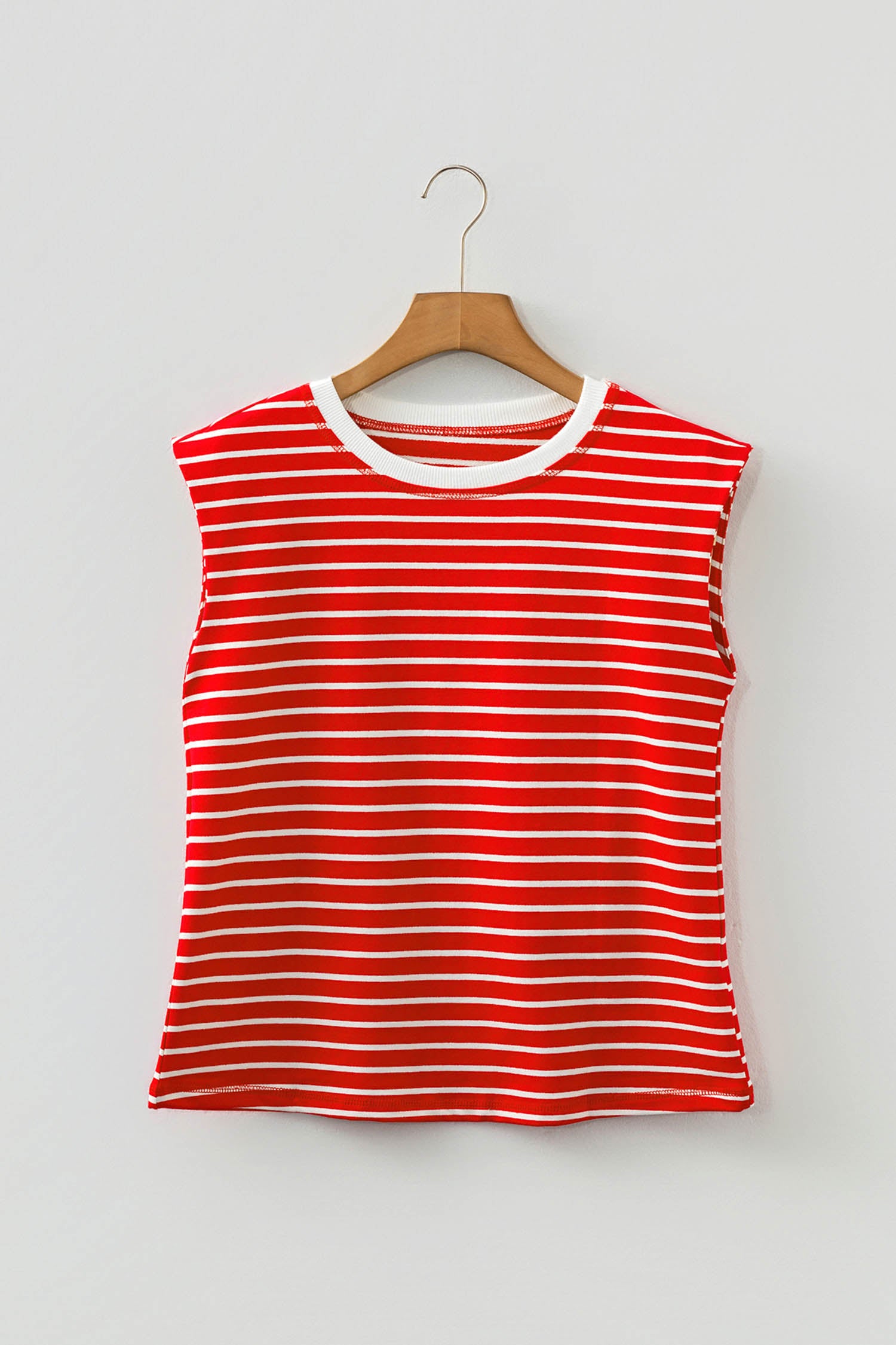 Red Stripe Ribbed Tank Top