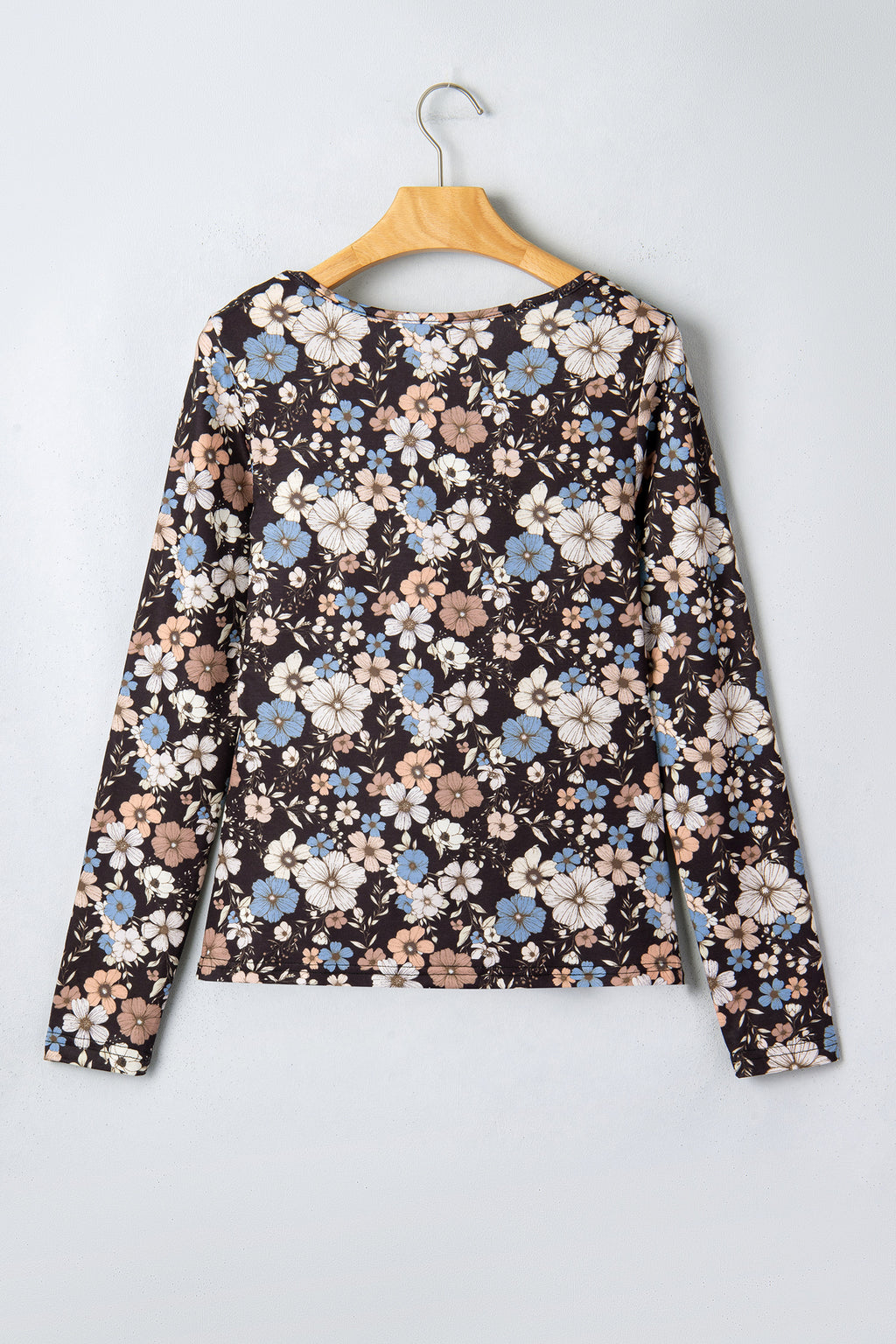 Black Floral Long Sleeve Tee