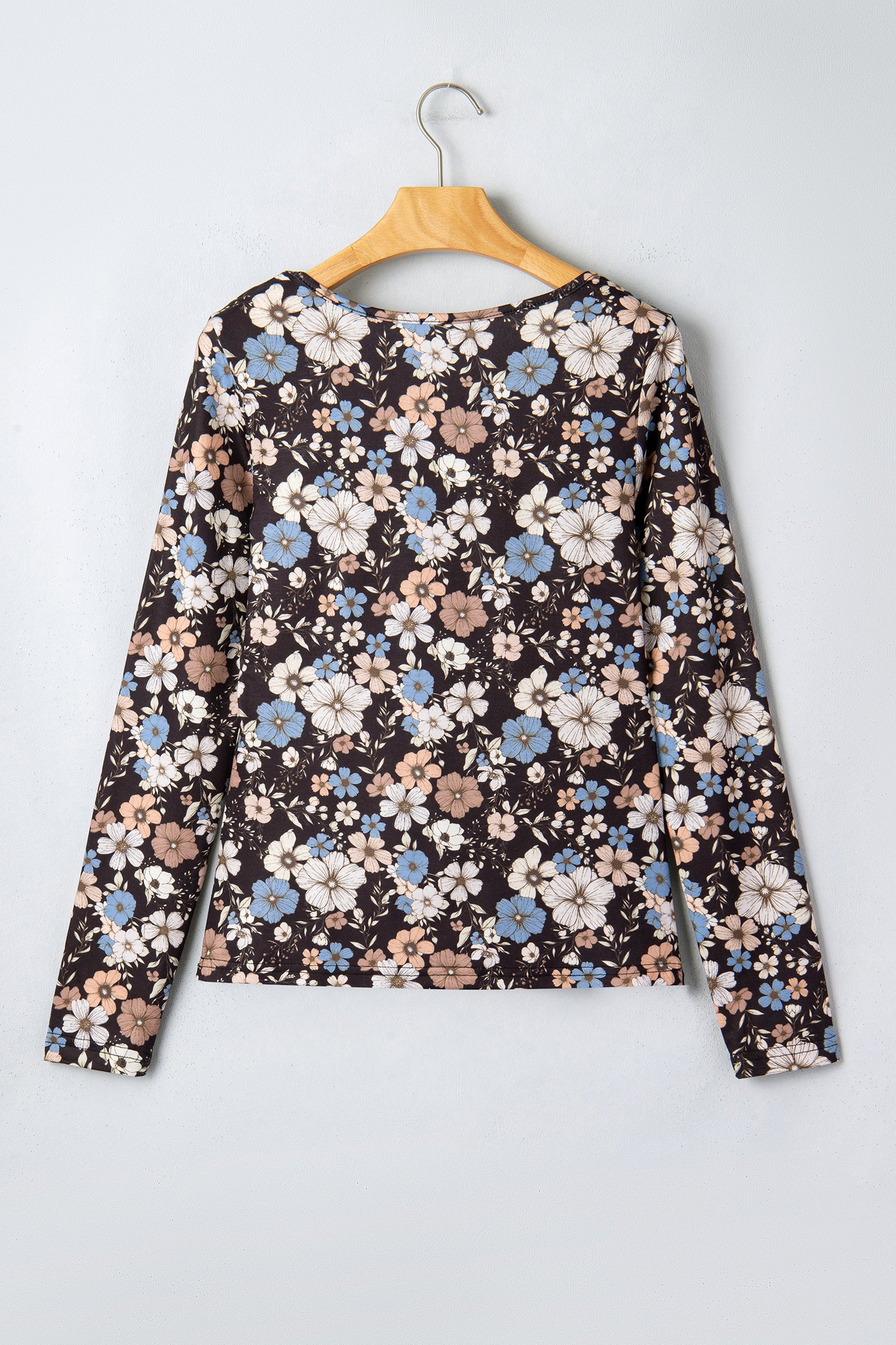 Black Floral Long Sleeve Tee