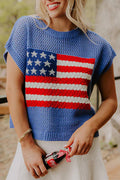 Sky Blue Flag Sweater Top