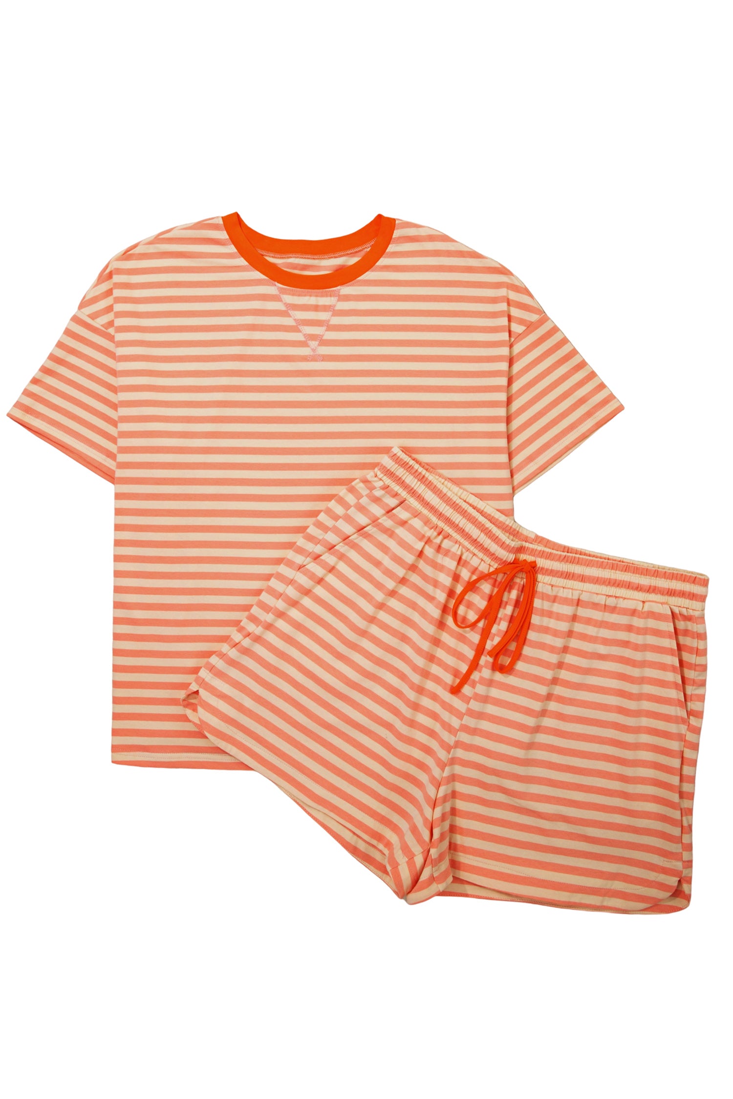 Pink Stripe Plus Size Summer Set