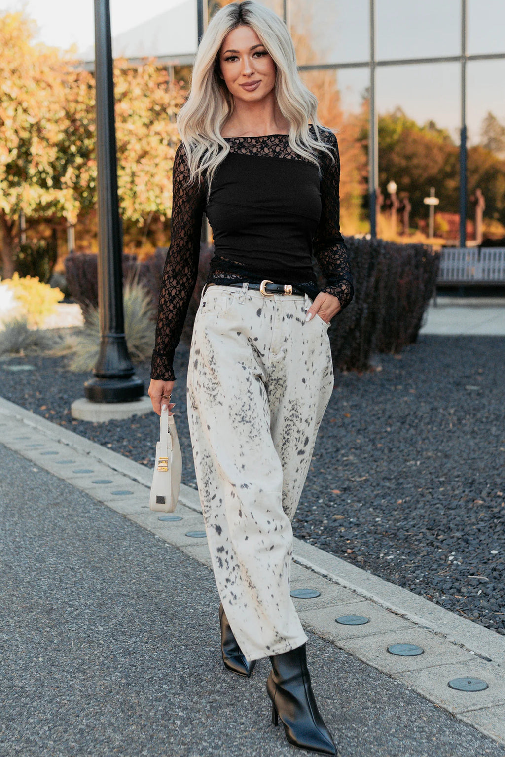 Black Lace Long Sleeve Top