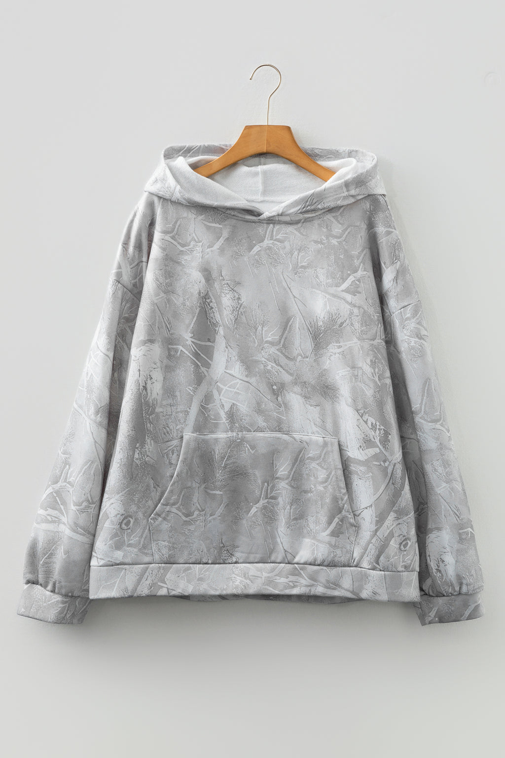 Gray Plus Size Camo Hoodie