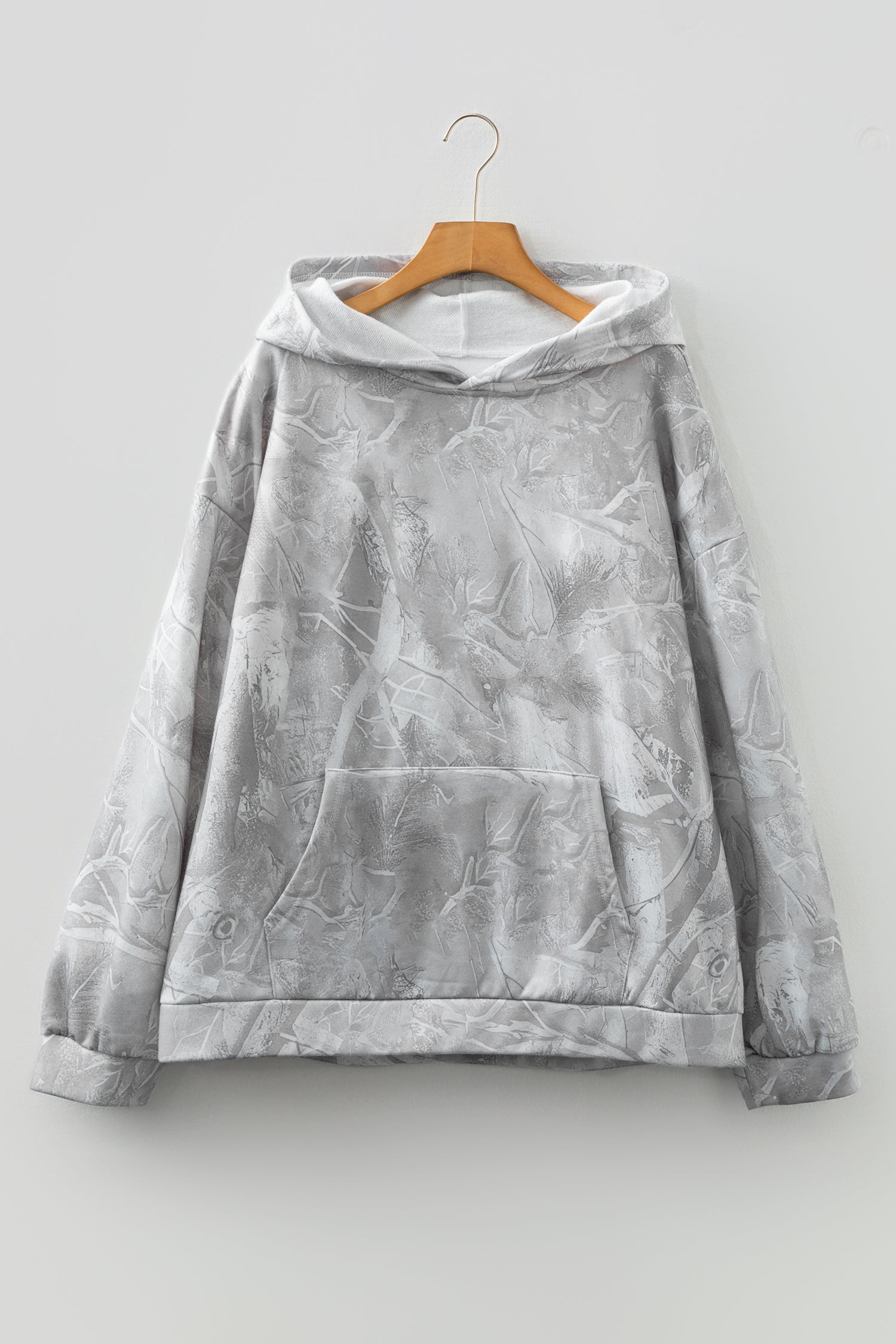 Gray Plus Size Camo Hoodie