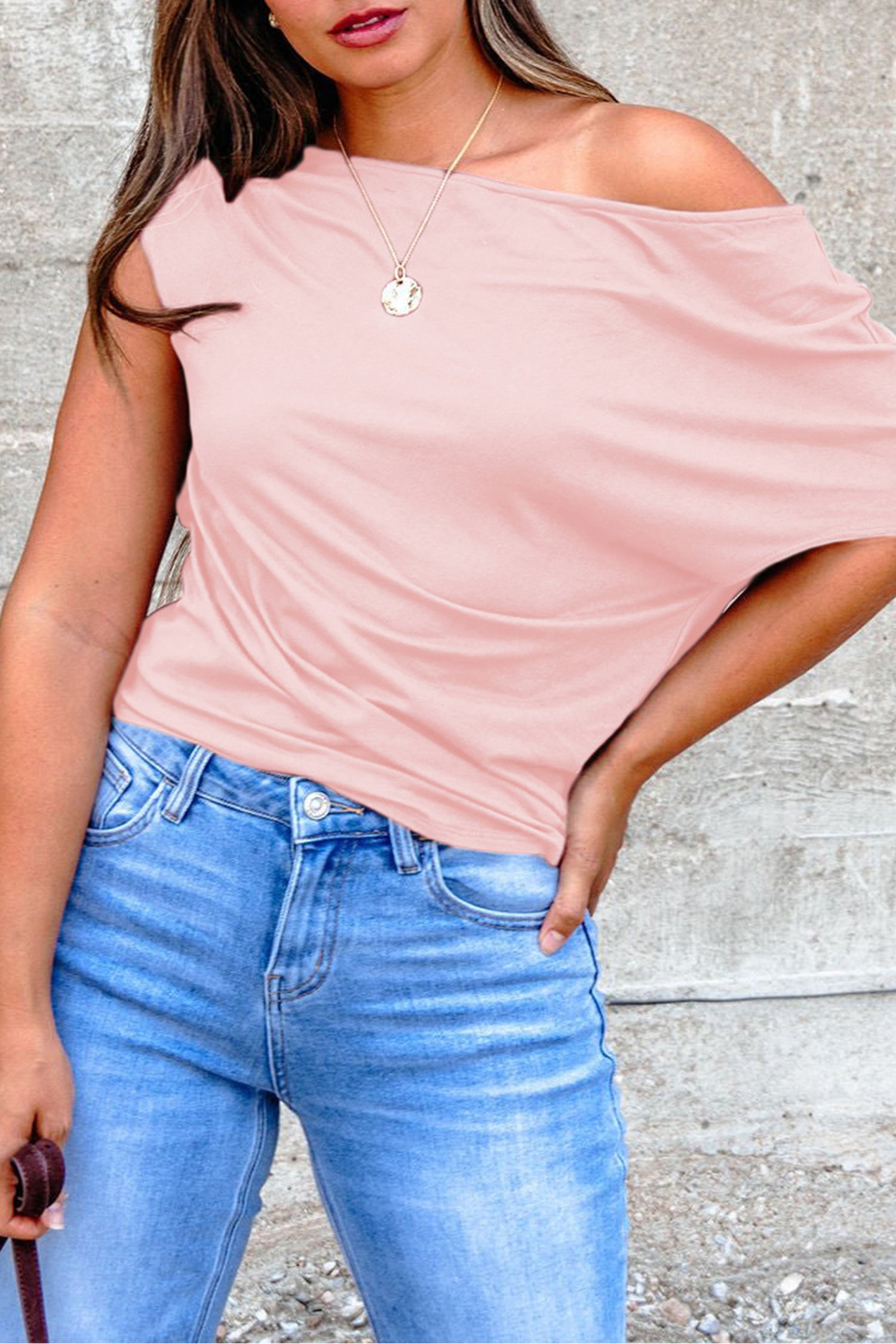 Pink Plus Size Asymmetric Blouse
