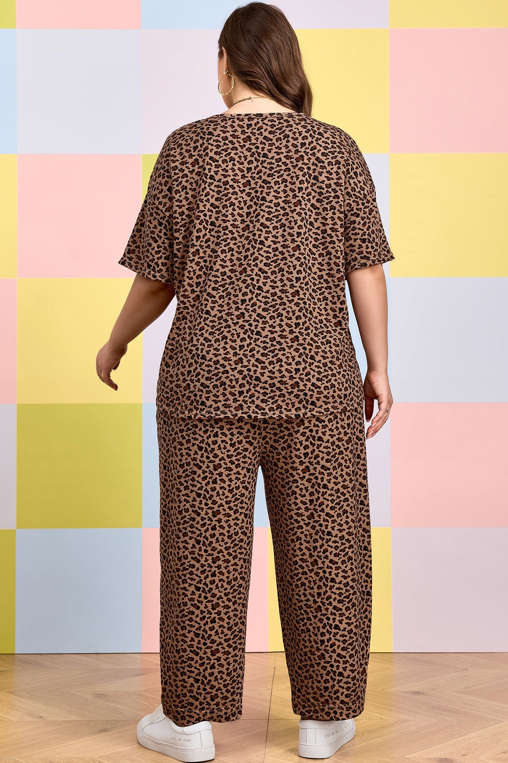 Brown Leopard Plus Size Set
