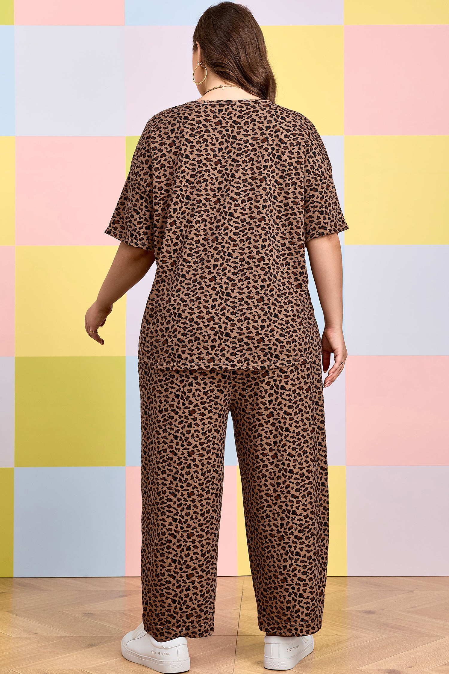 Brown Leopard Plus Size Set