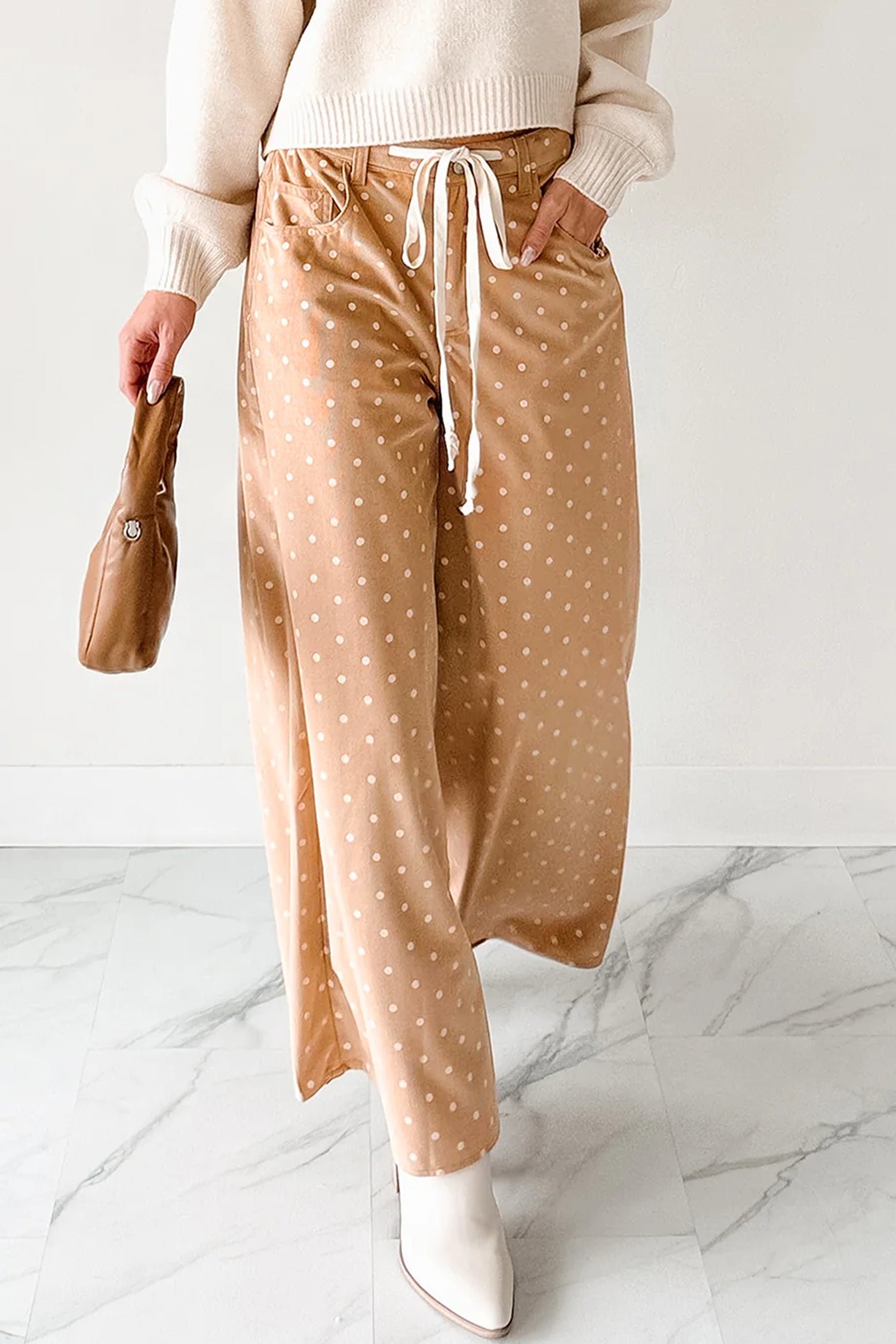Khaki Wide Leg Pants