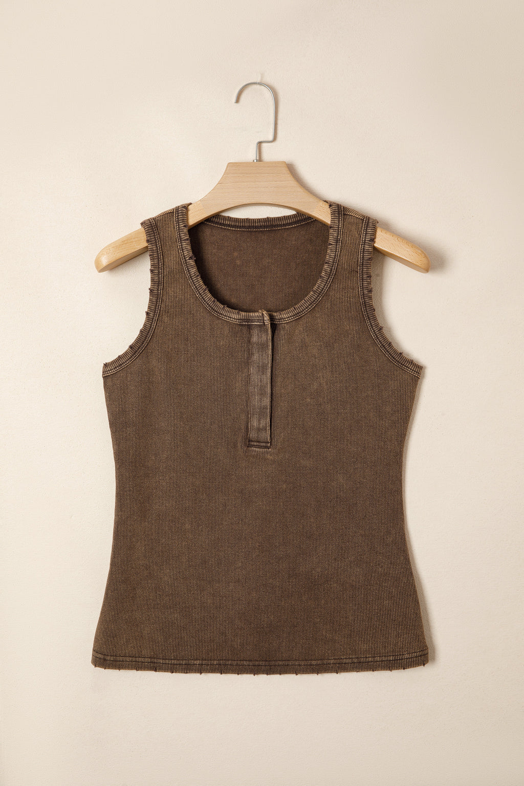Coffee Mineral Wash Tank Top