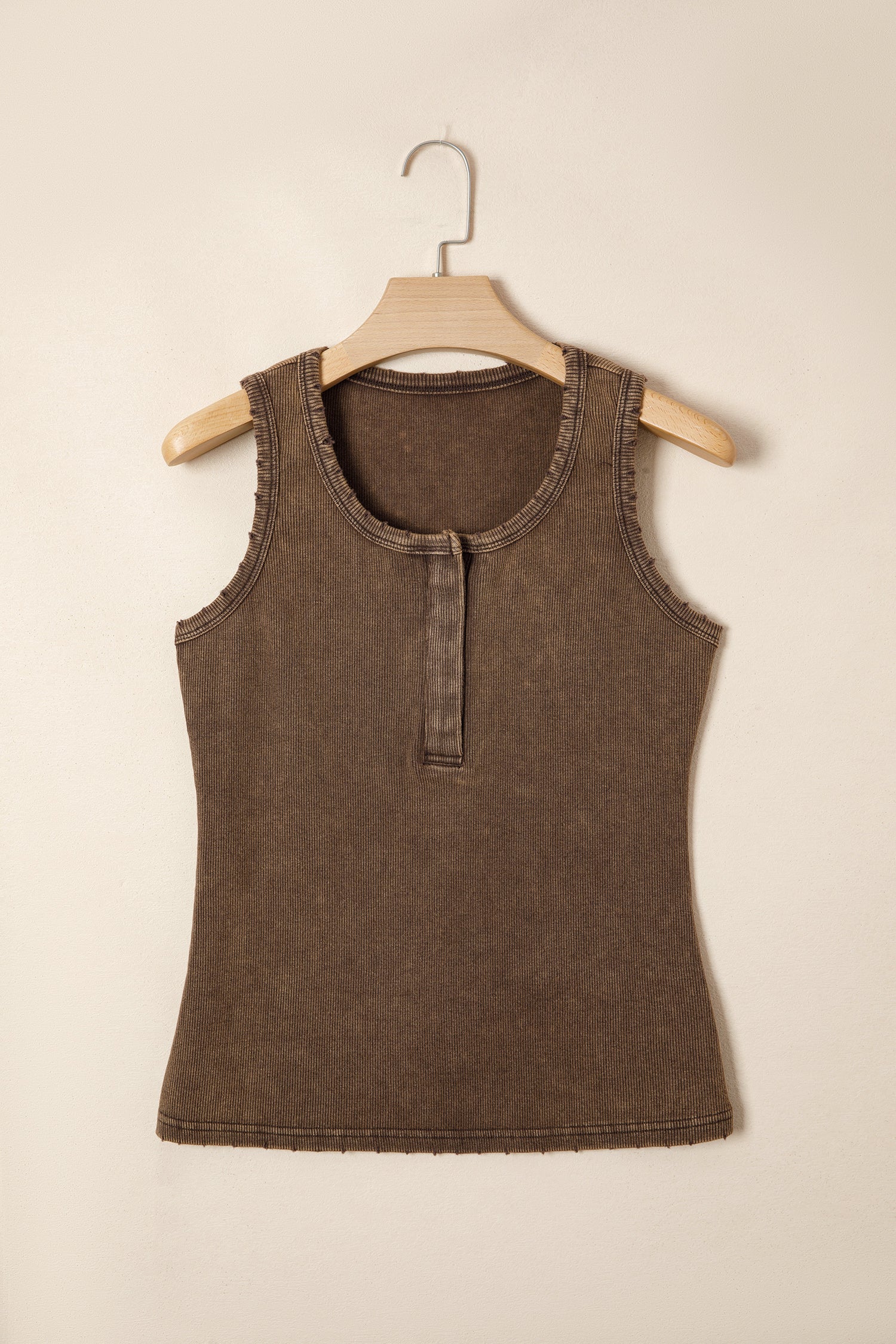 Coffee Mineral Wash Tank Top