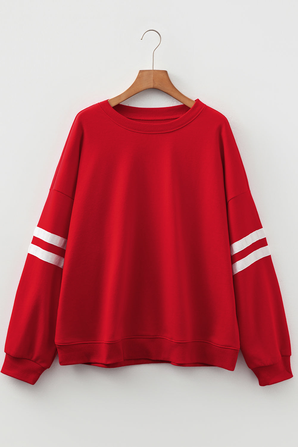 Red Plus Size Varsity Sweatshirt