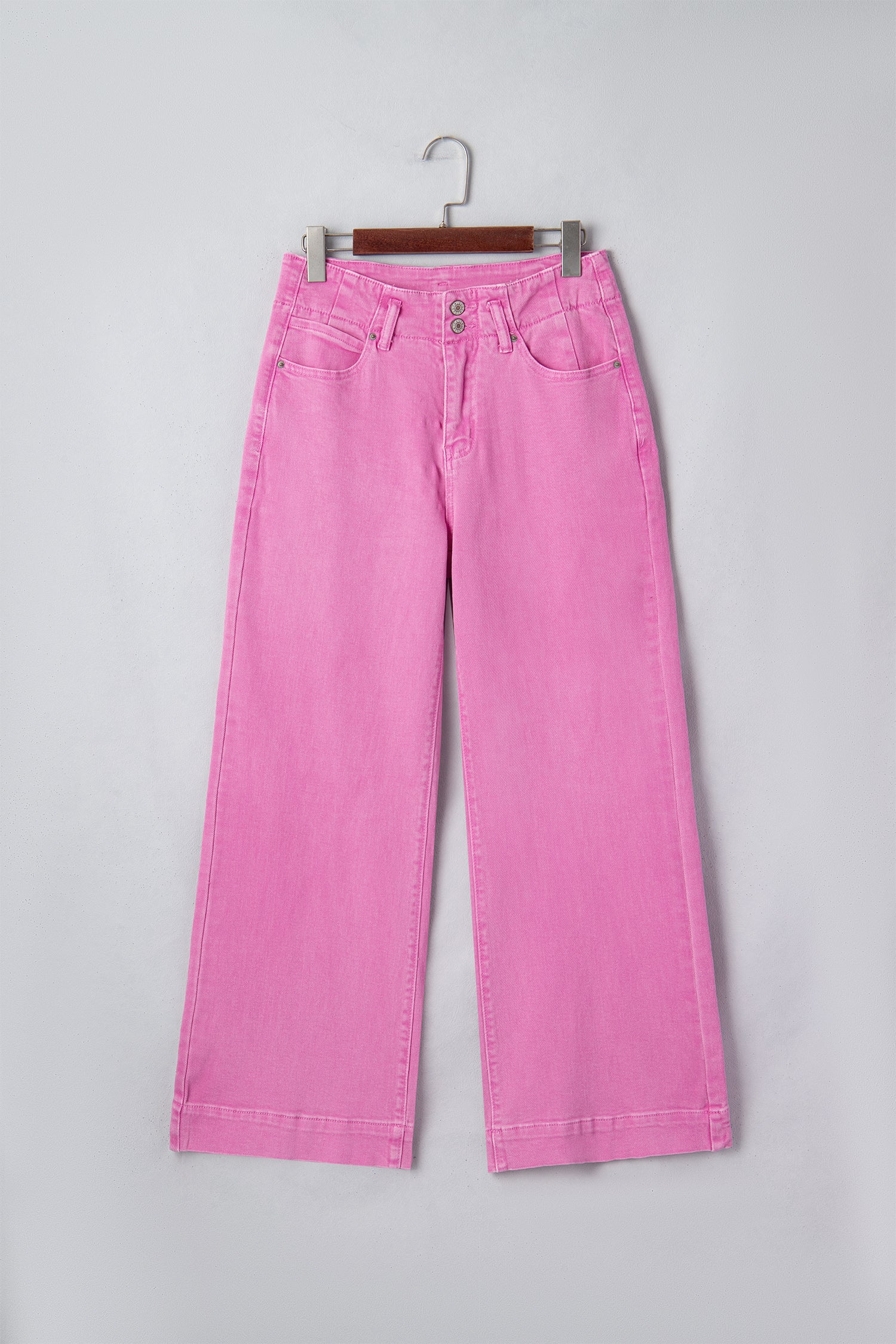 Pink High Waist Wide Leg Jeans