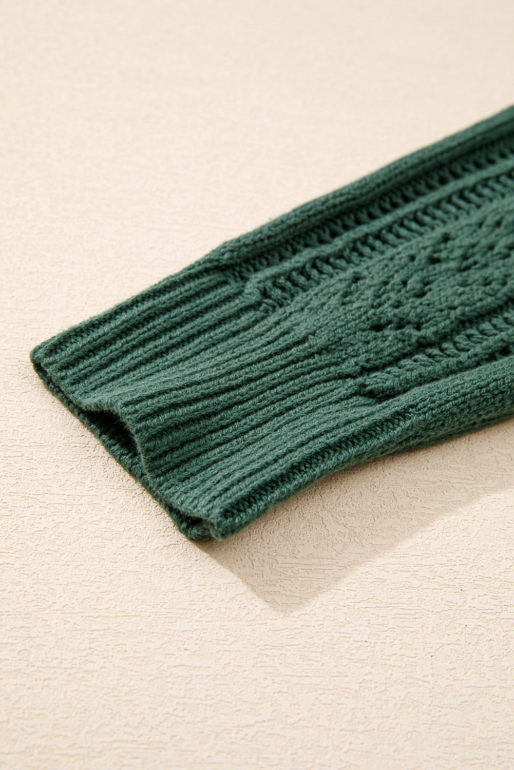 Green Open Knit Drop Shoulder Cardigan