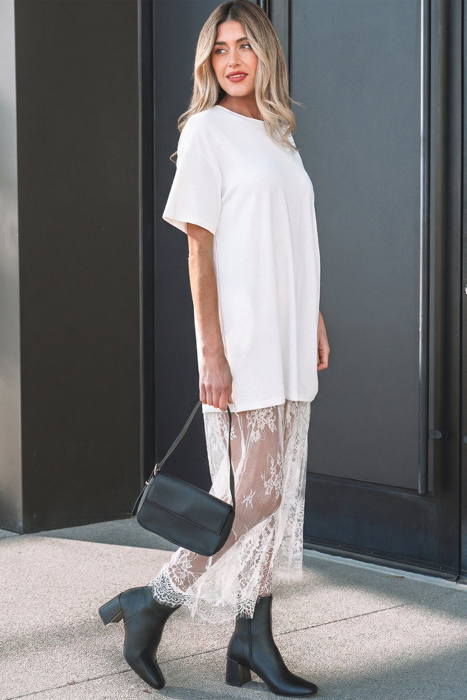White Floral Patchwork Maxi Dress