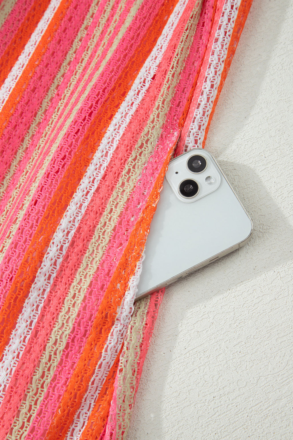Pink Stripe Ribbon Knot Maxi Dress