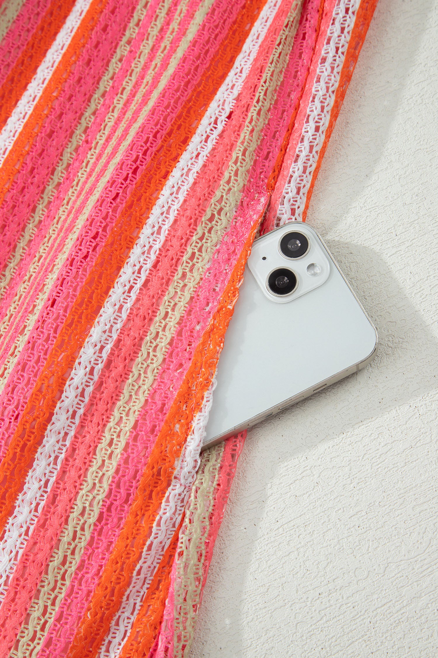 Pink Stripe Ribbon Knot Maxi Dress