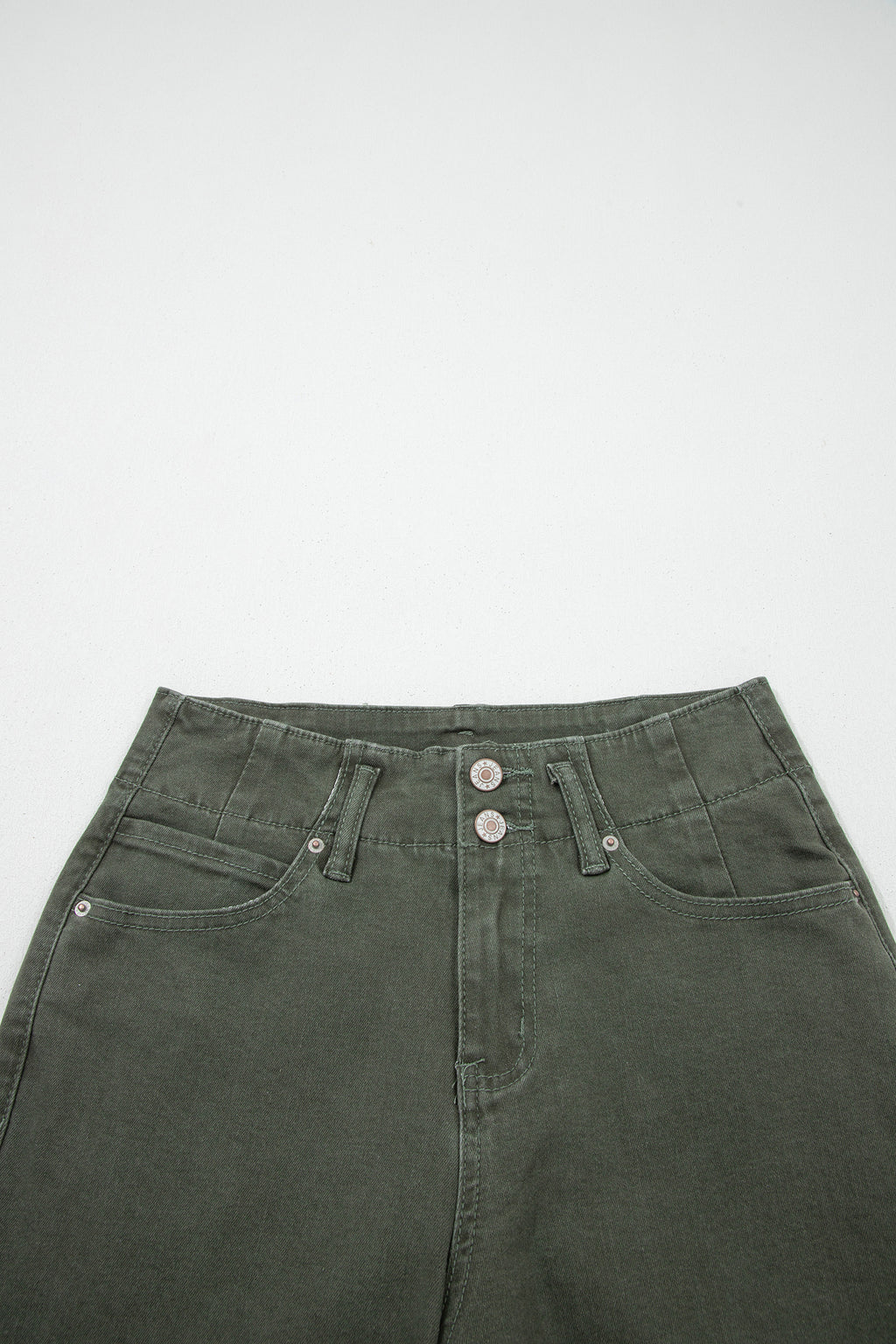 Green High Waist Wide Leg Jeans