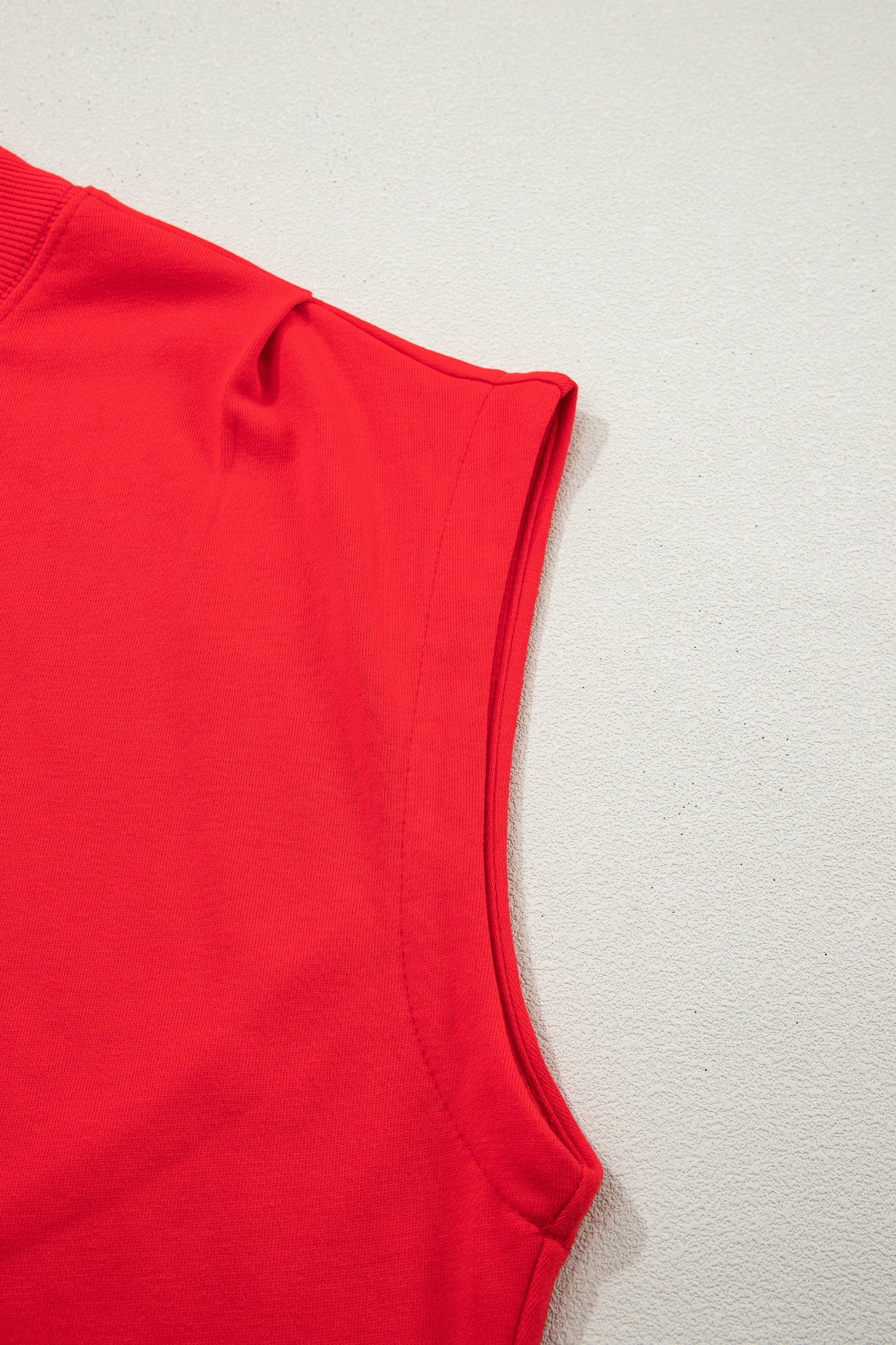 Red High Neck Cap Sleeve Top