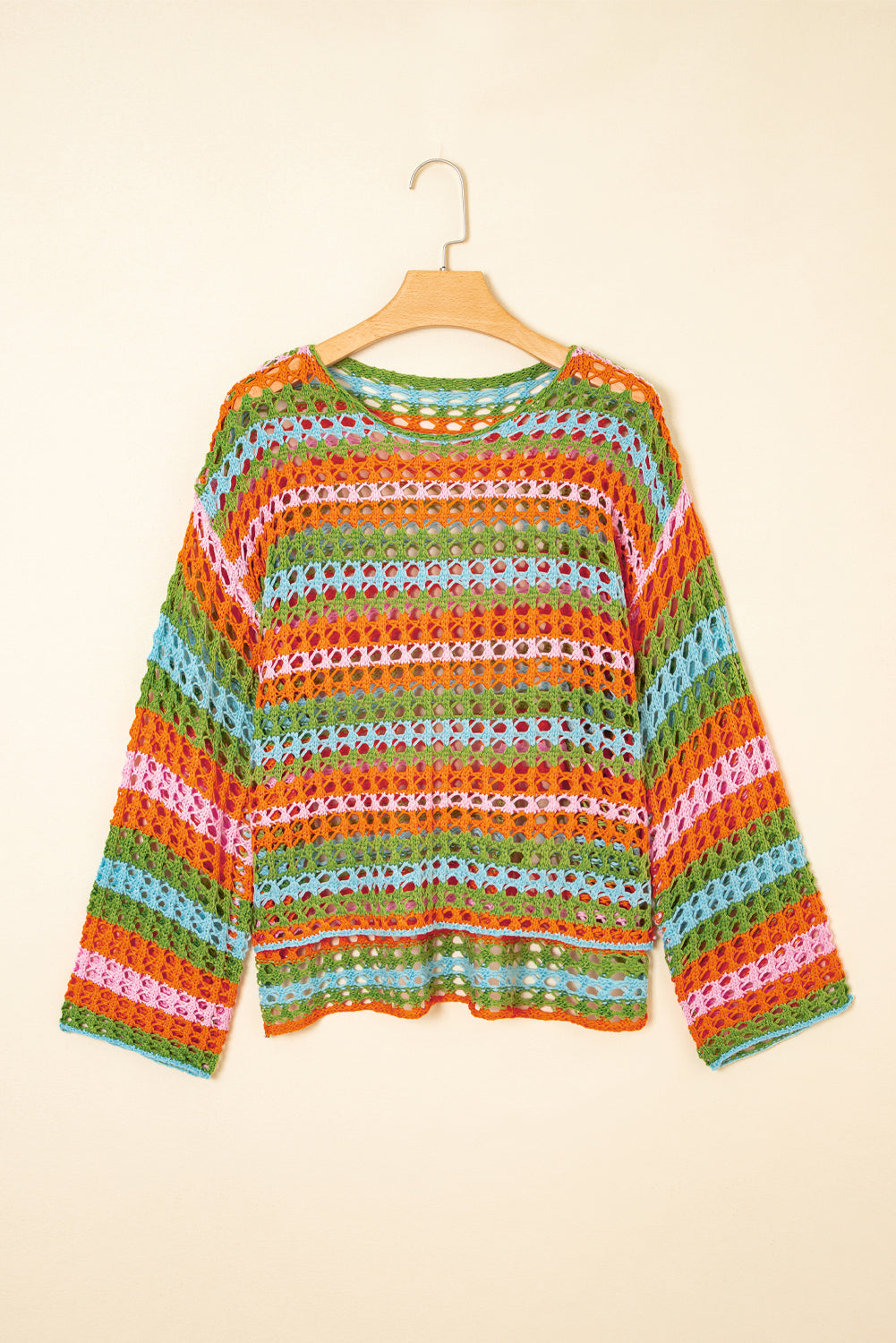Stripe Knit Beach Cover Up