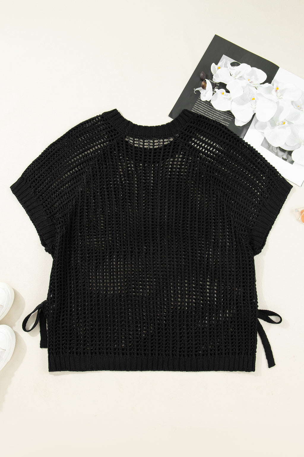 Black Plus Size Bow Tie Sweater