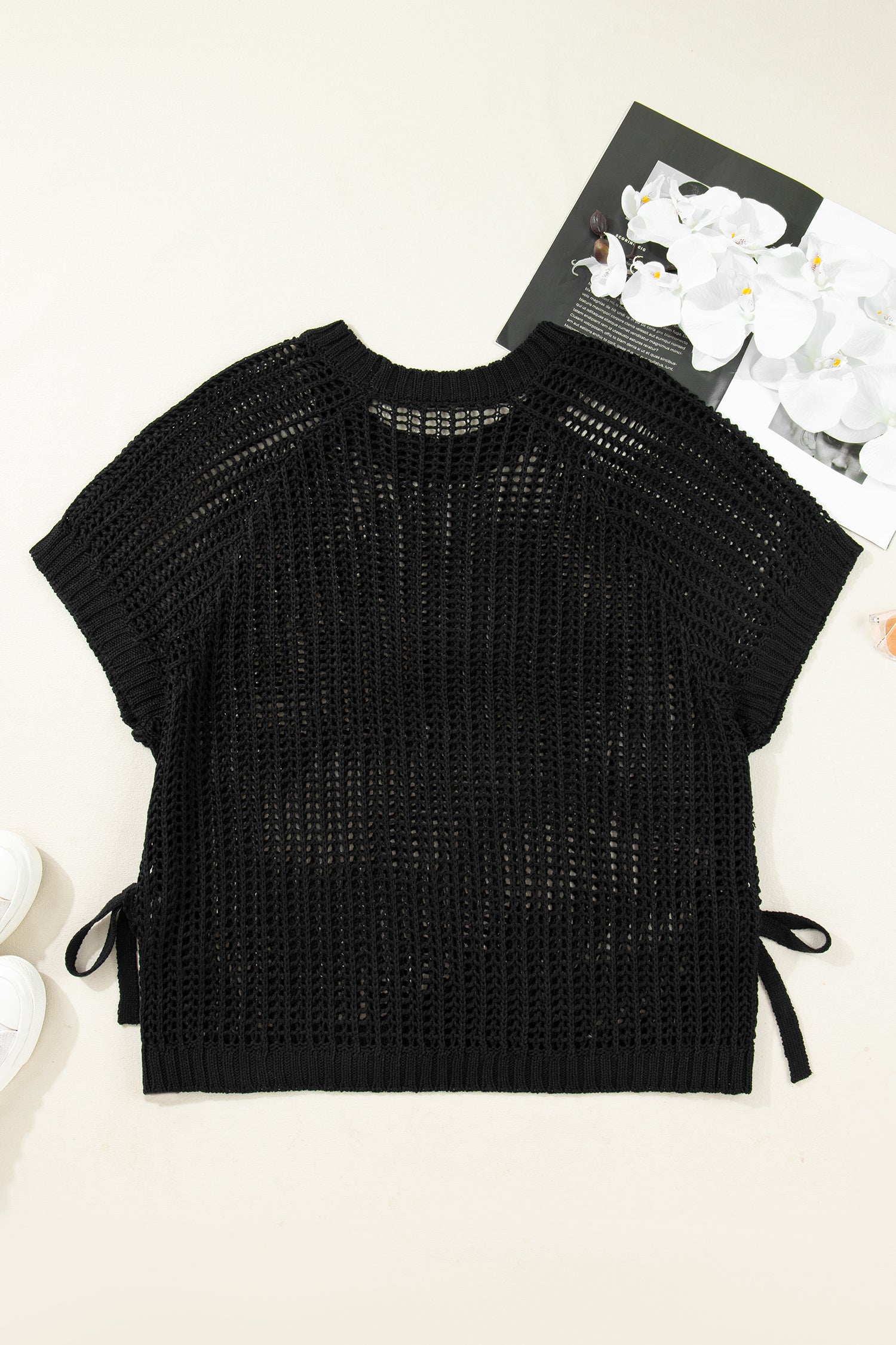 Black Plus Size Bow Tie Sweater