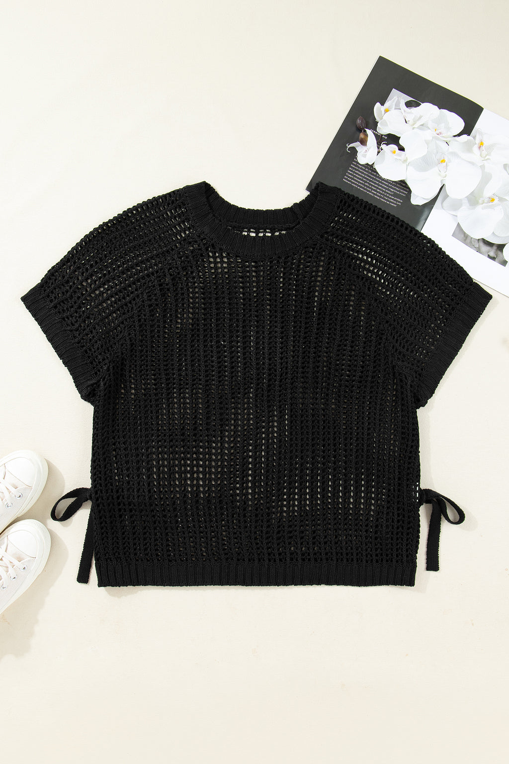 Black Plus Size Bow Tie Sweater