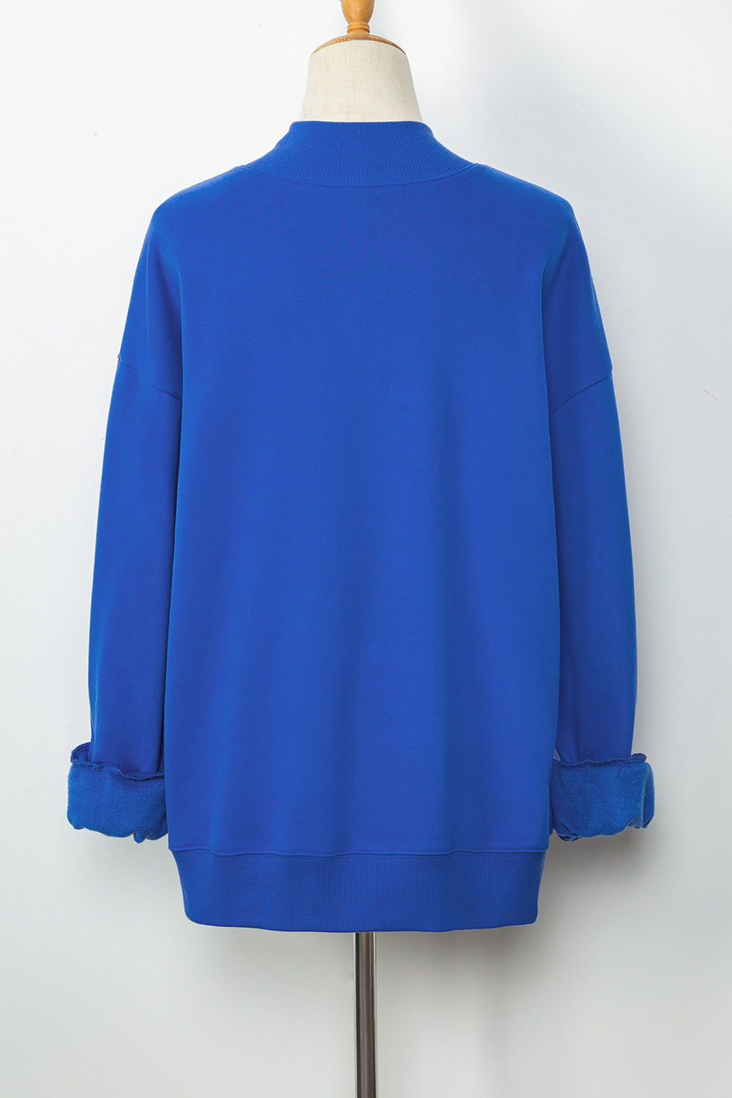 Dark Blue Mock Neck Sweatshirt