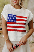 White Flag Graphic Sweater Top