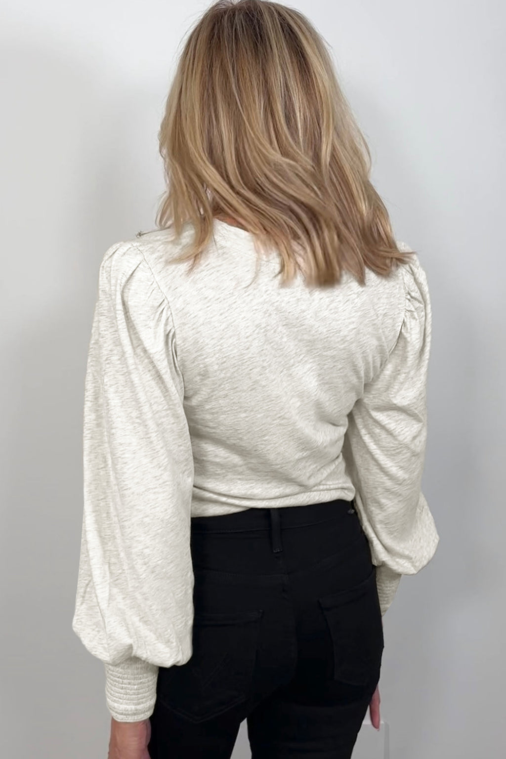 Oatmeal Puff Sleeve Top