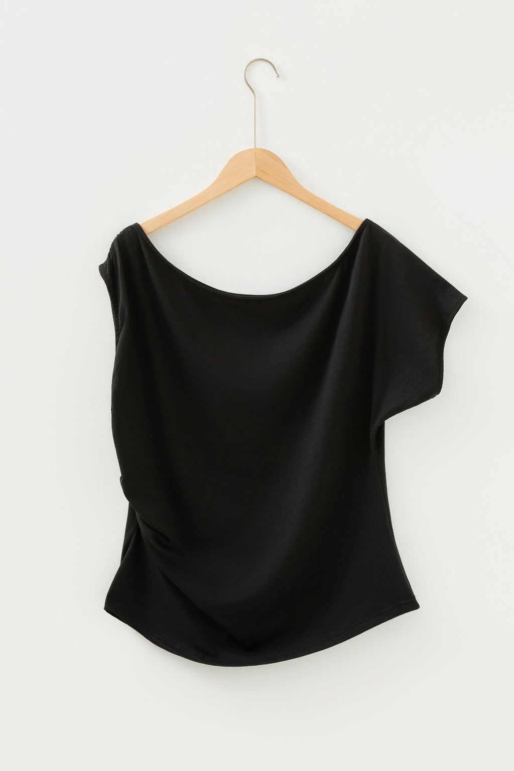 Black Plus Size Asymmetric Blouse