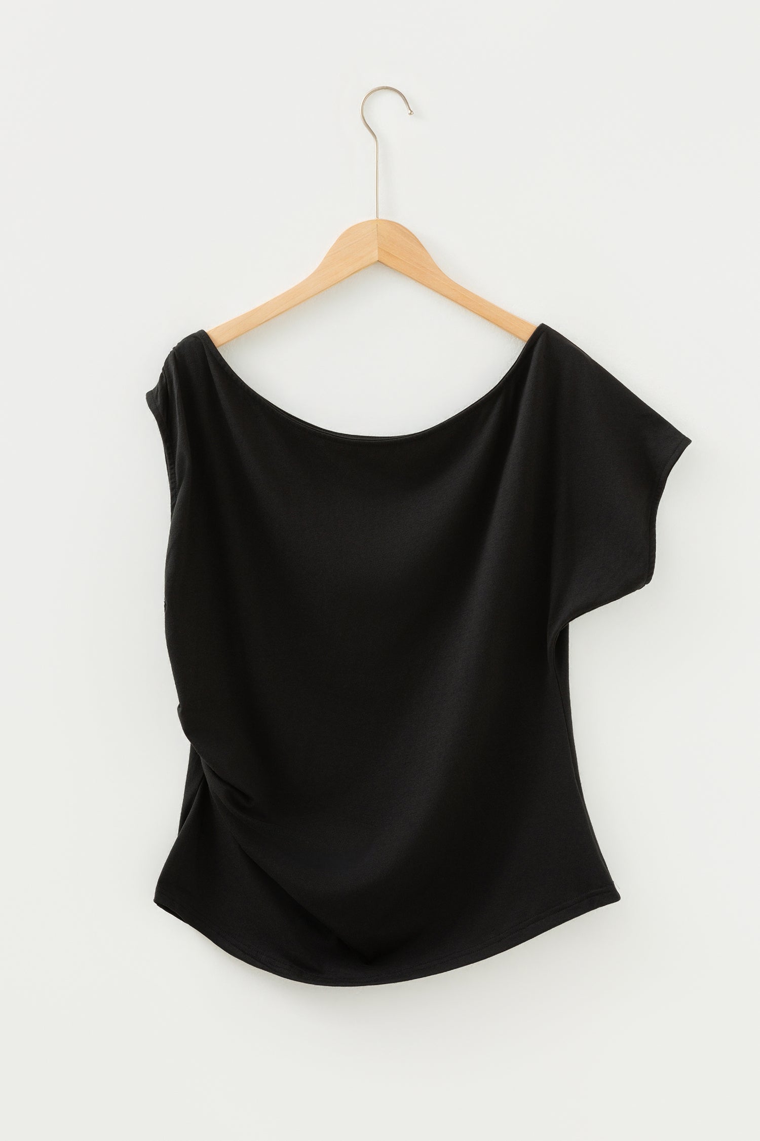 Black Plus Size Asymmetric Blouse