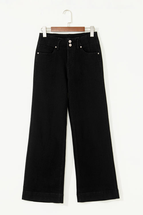 Black High Waist Wide Leg Jeans
