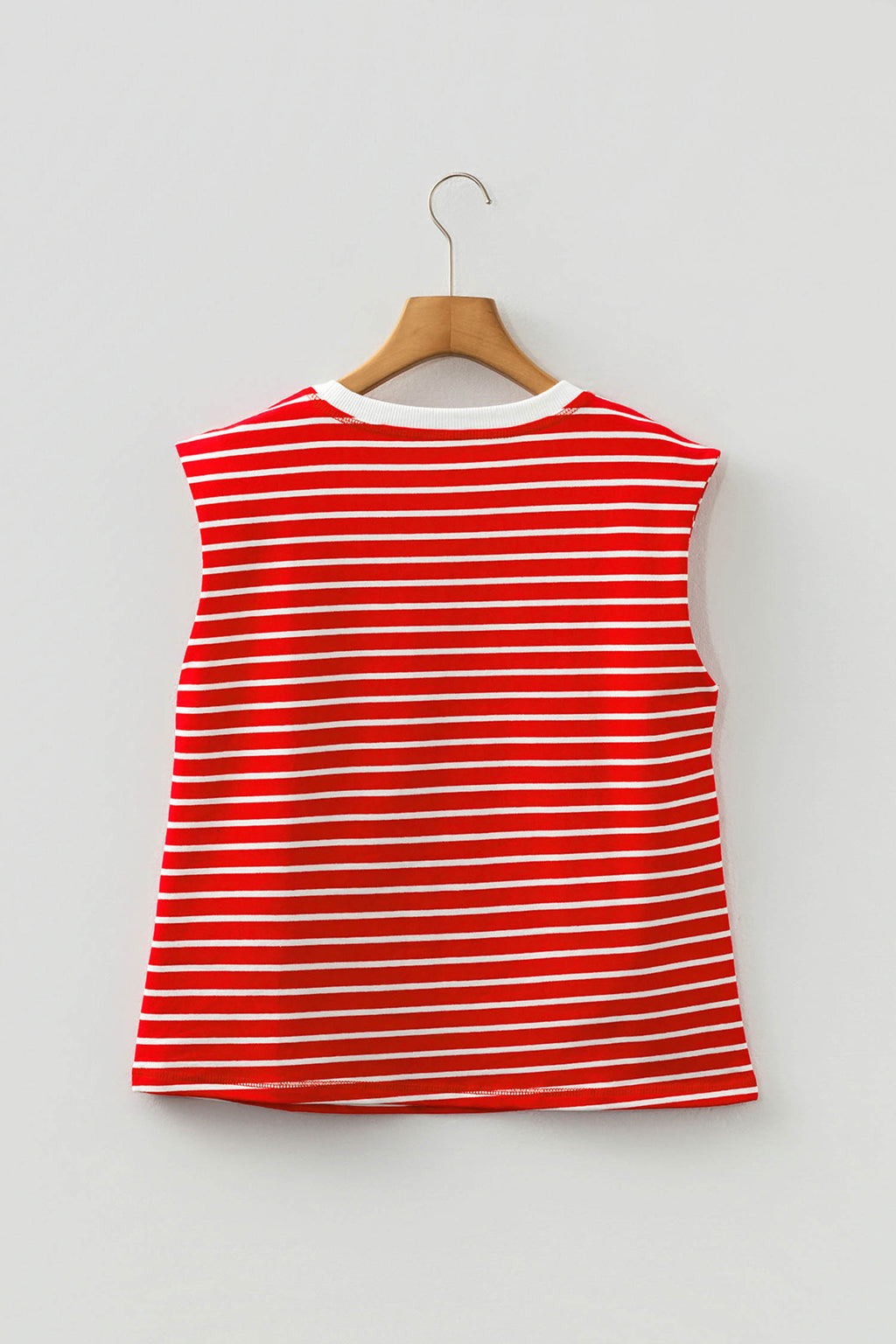 Red Stripe Ribbed Tank Top