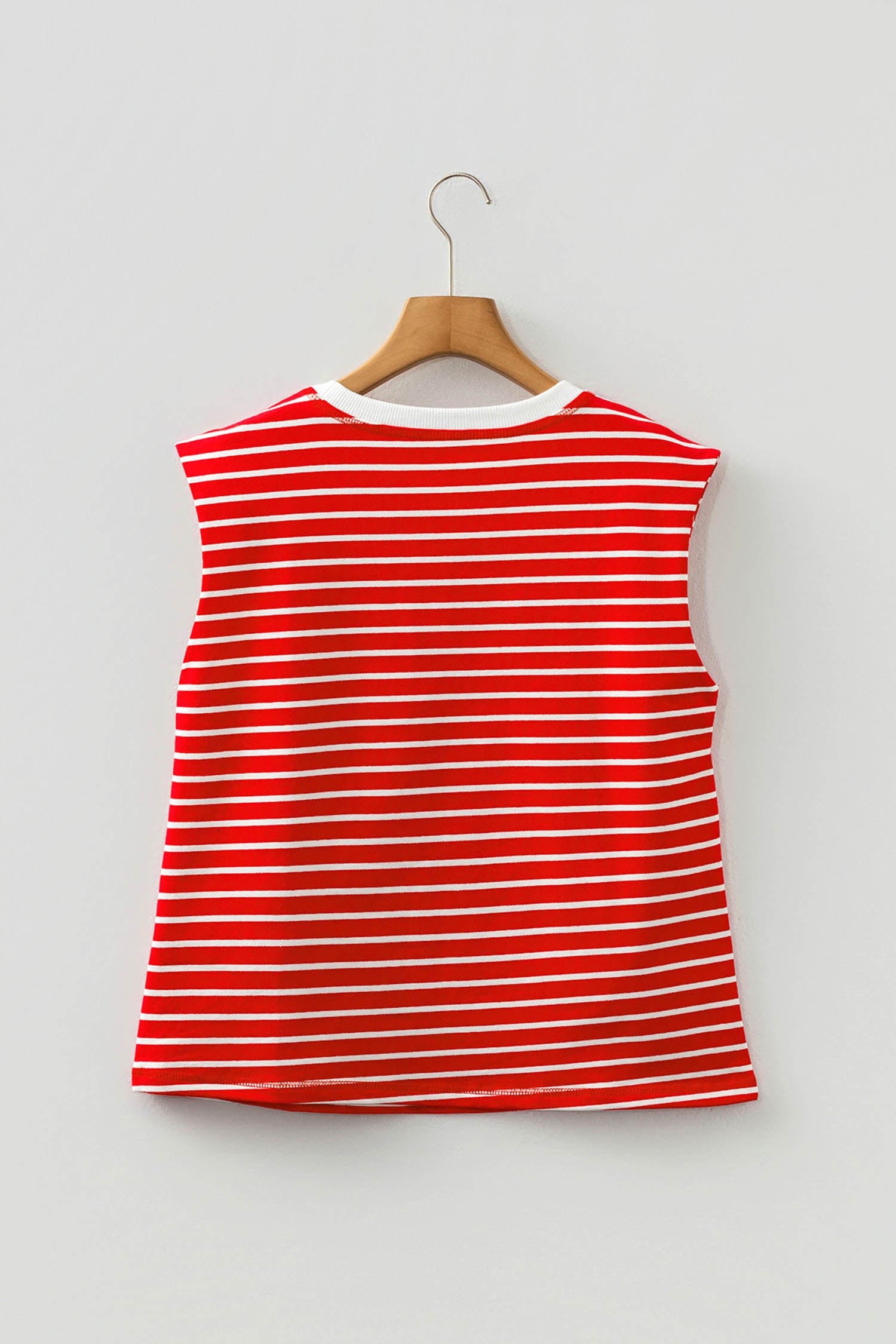 Red Stripe Ribbed Tank Top