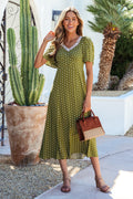 Green Polka Dot Maxi Dress