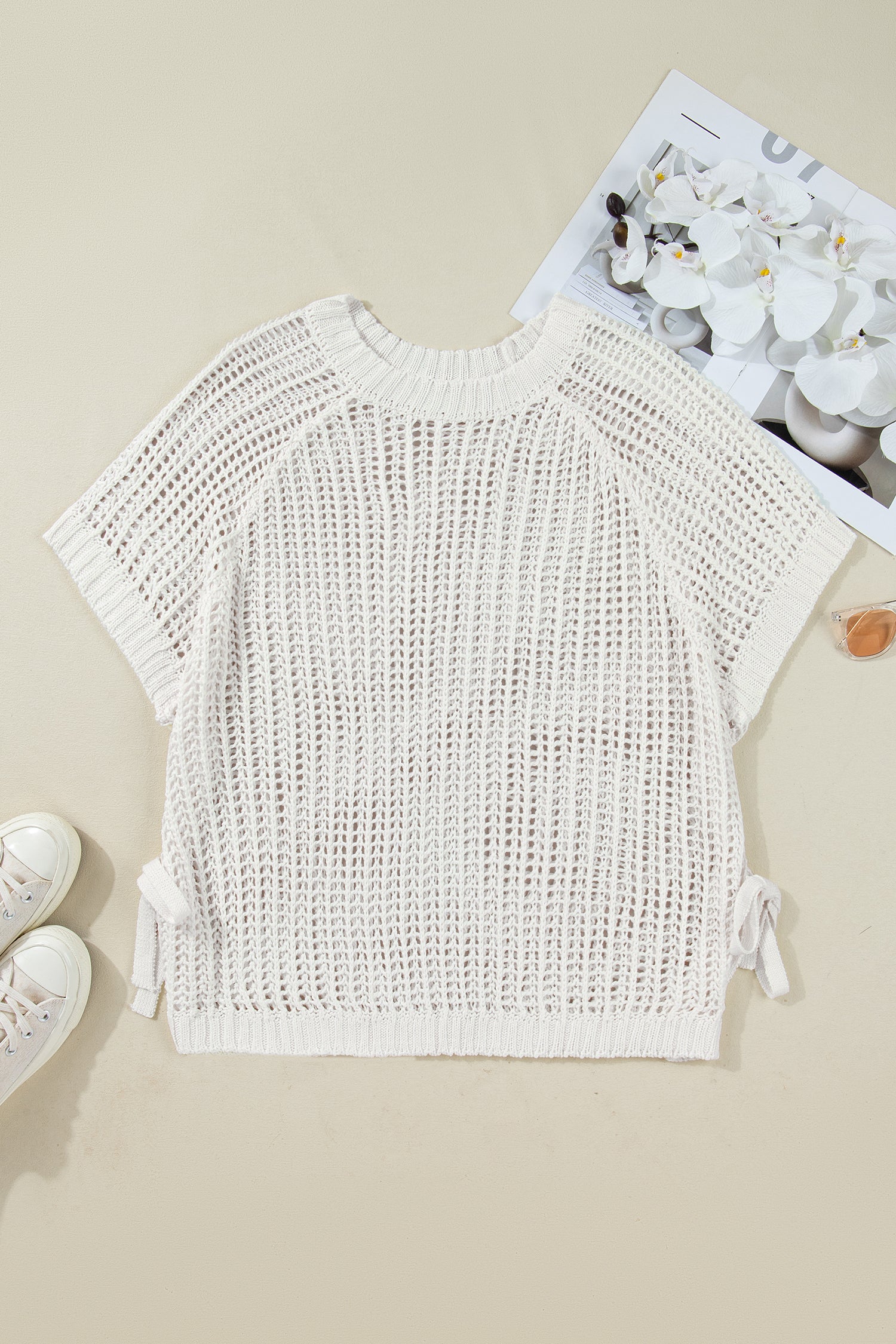 White Plus Size Bow Tie Sweater