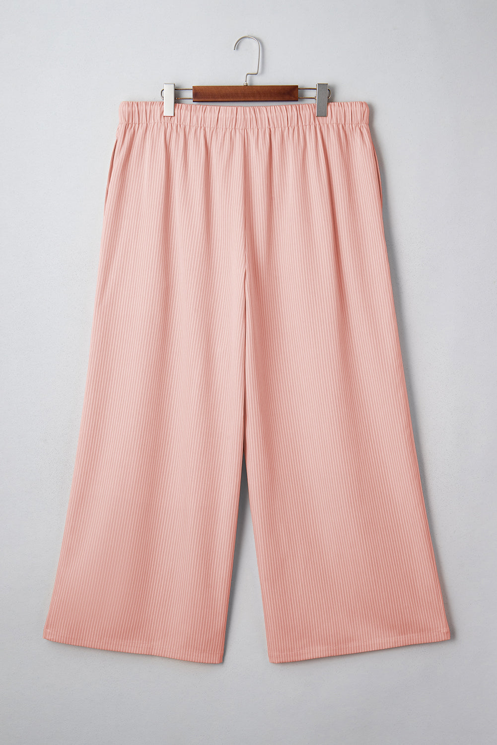 Pink Stripe Plus Size Drawstring Pants