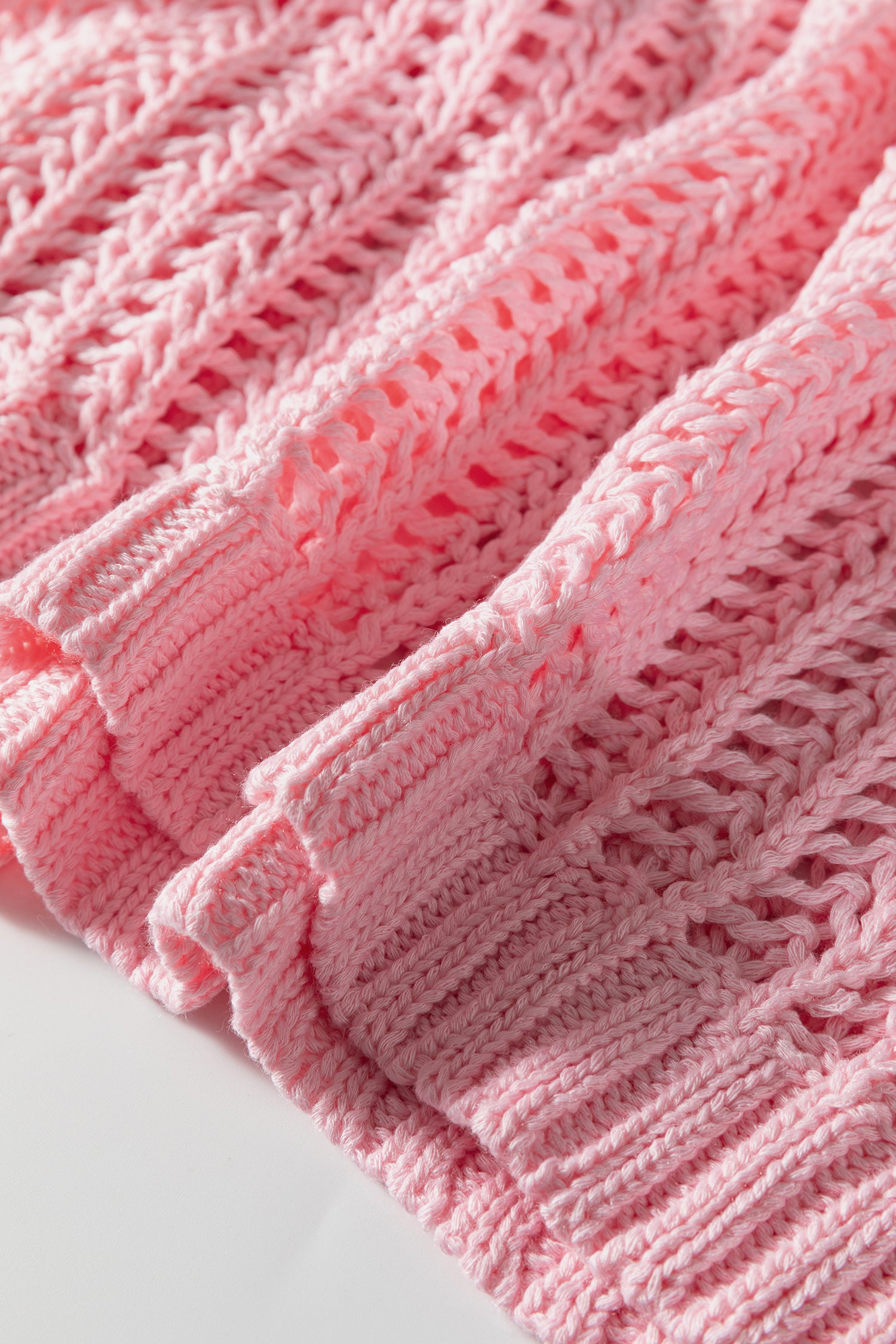 Pink Plus Size Bow Tie Sweater