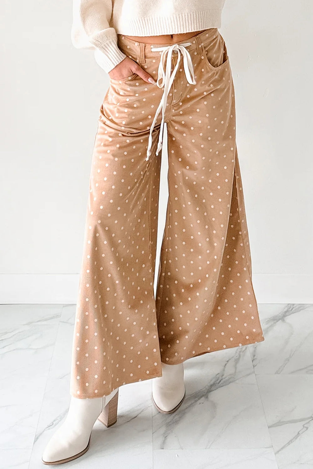 Khaki Wide Leg Pants