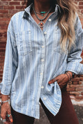 Blue Stripe Denim Shirt