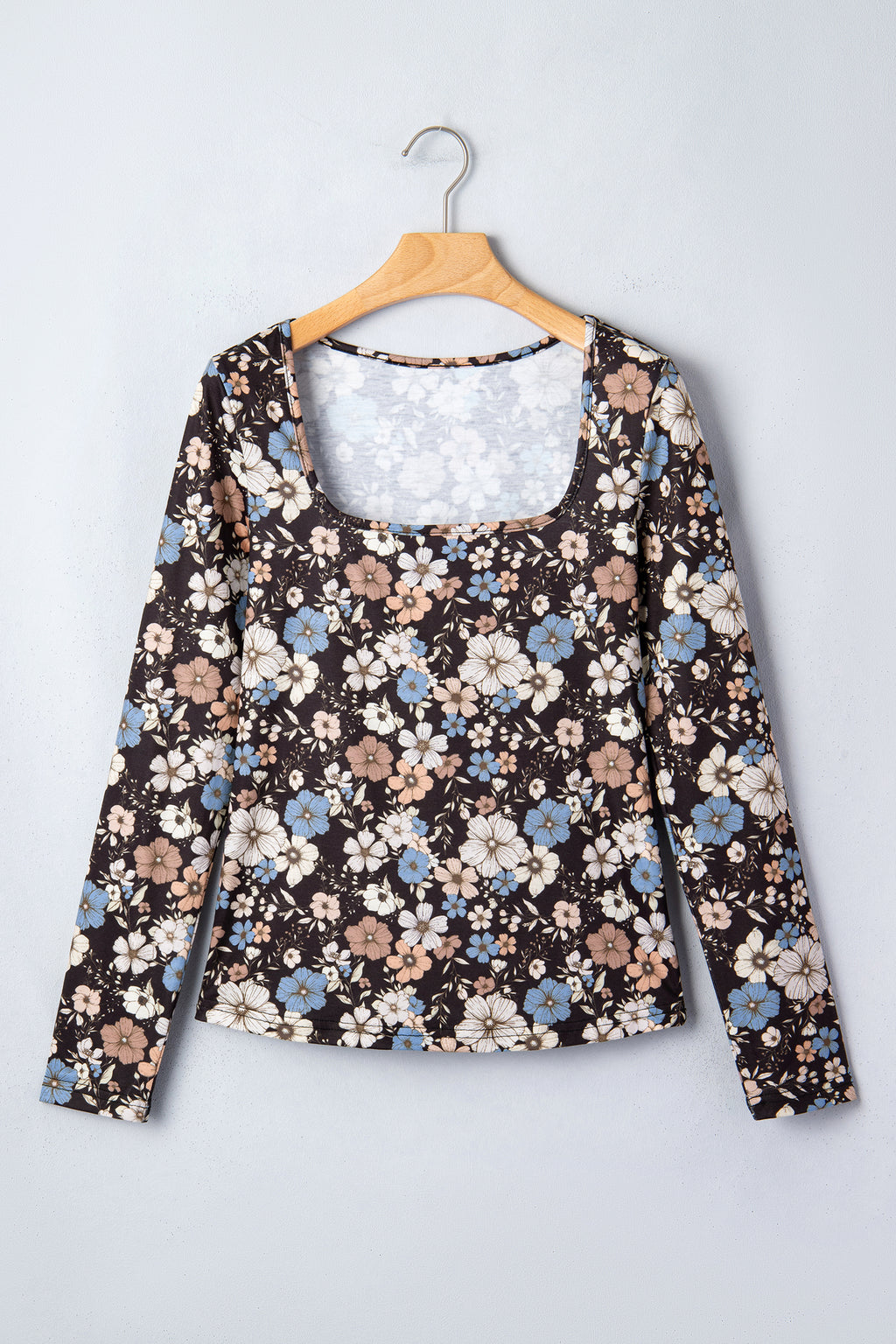 Black Floral Long Sleeve Tee