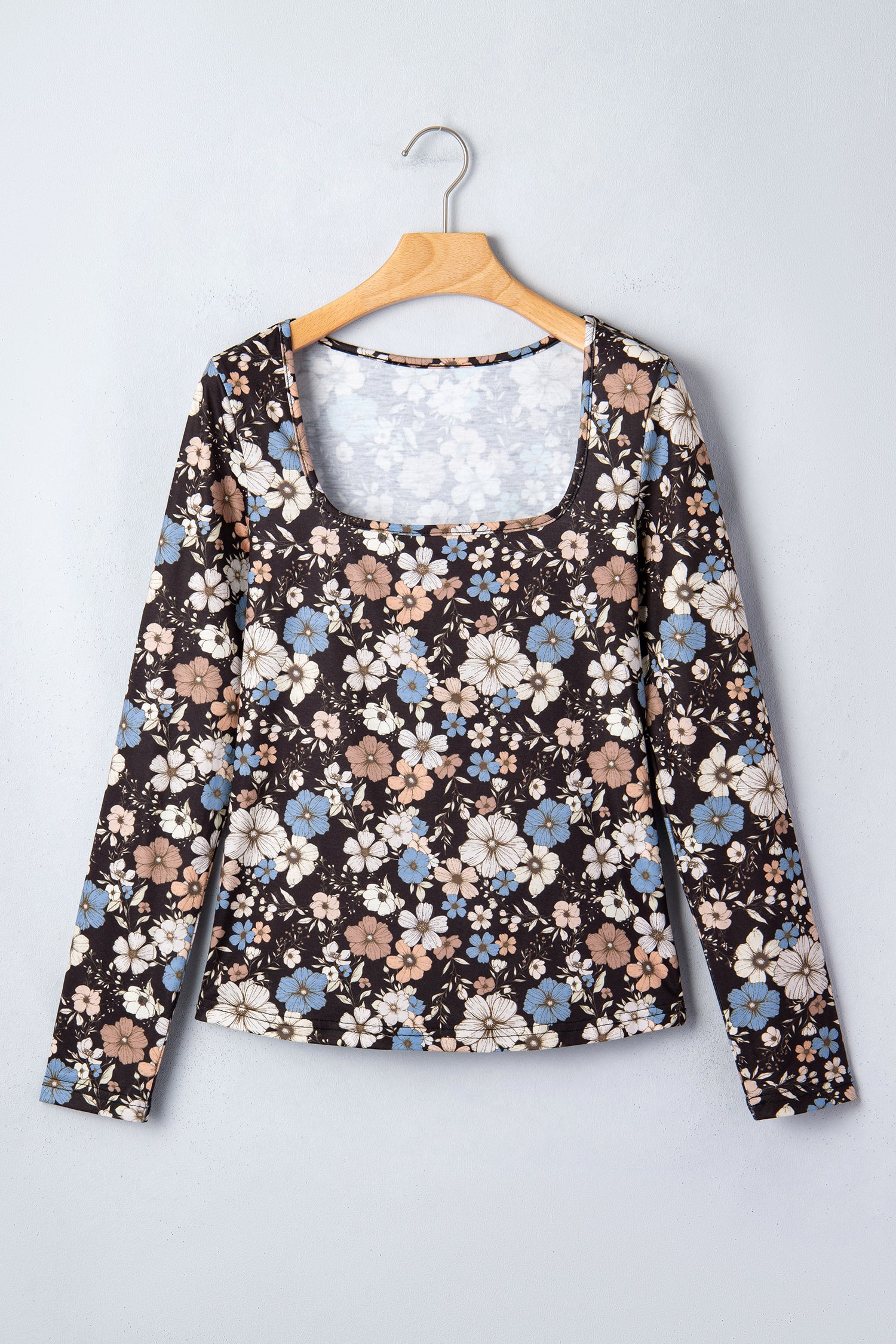 Black Floral Long Sleeve Tee