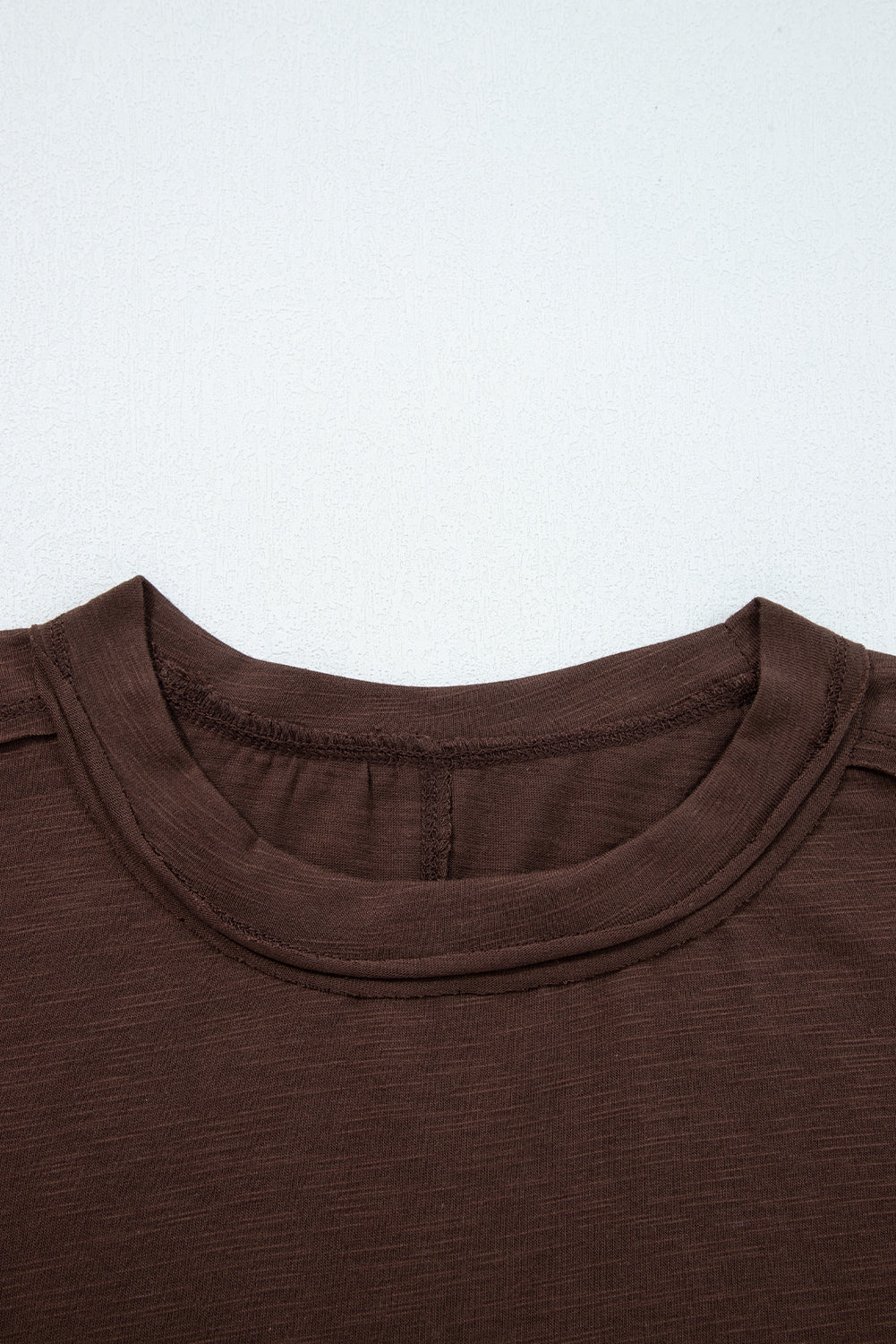 Dark Brown Lace Patchwork Long Sleeve Tee