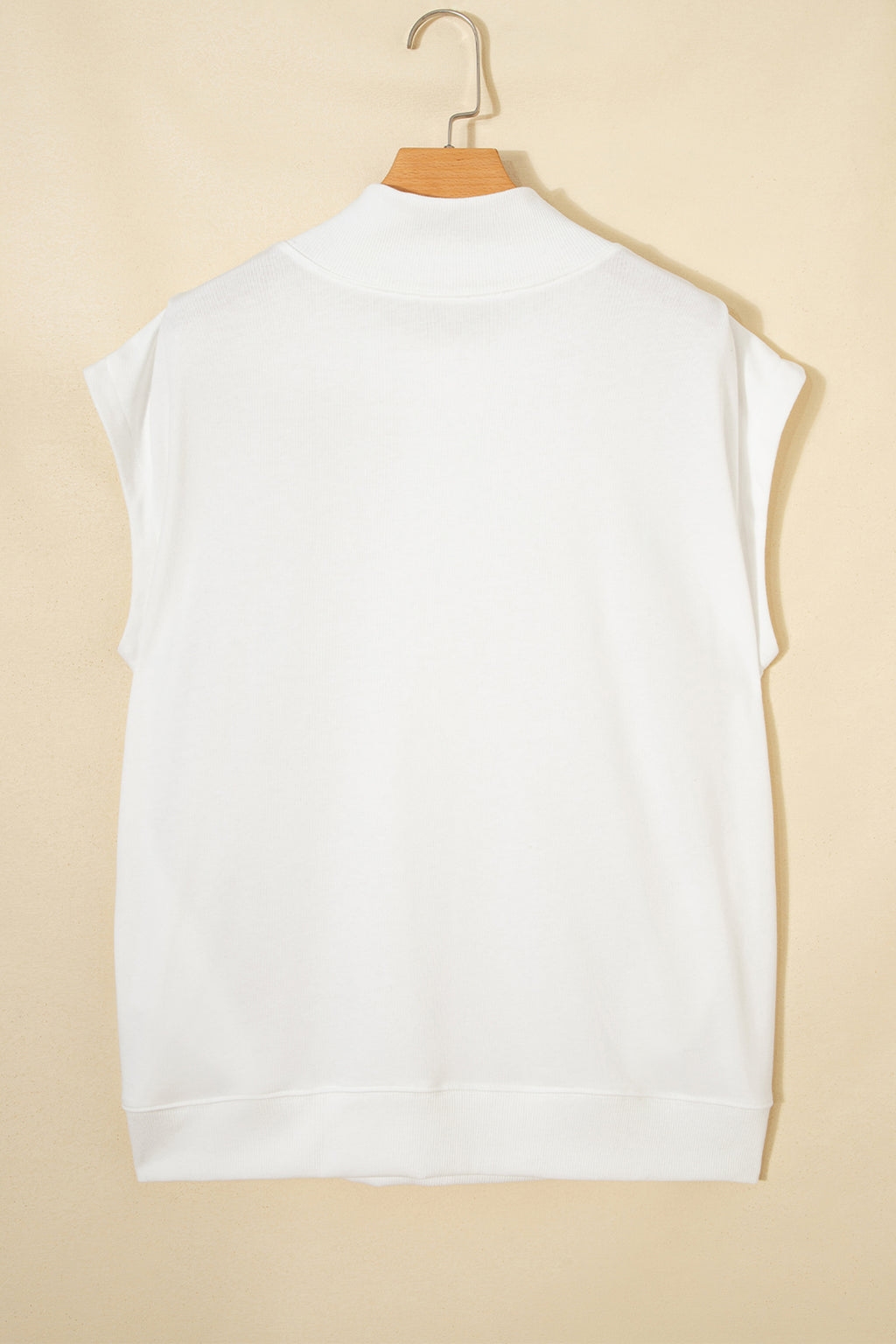 White High Neck Cap Sleeve Top