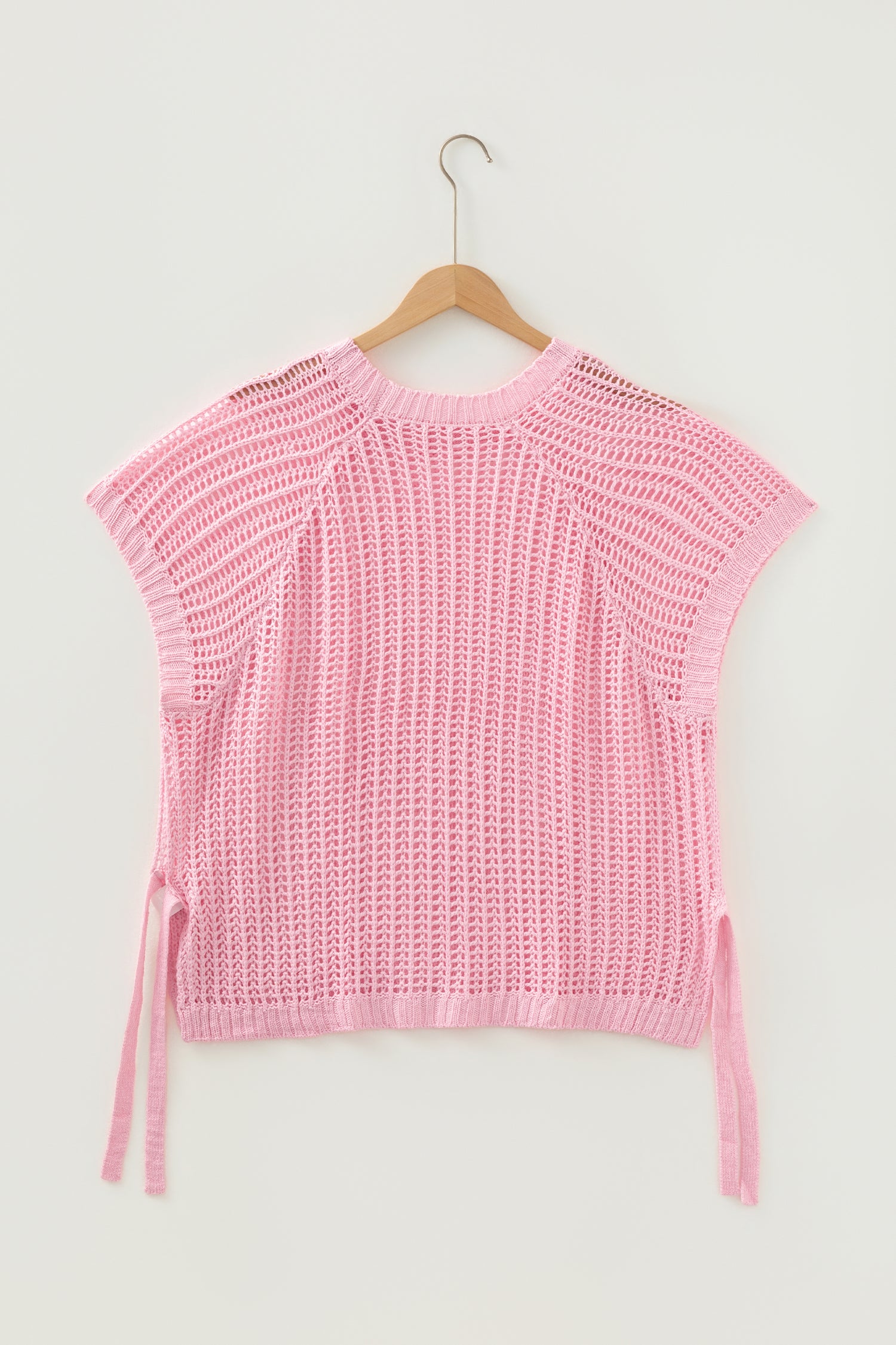 Pink Plus Size Bow Tie Sweater