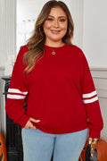 Red Plus Size Varsity Sweatshirt