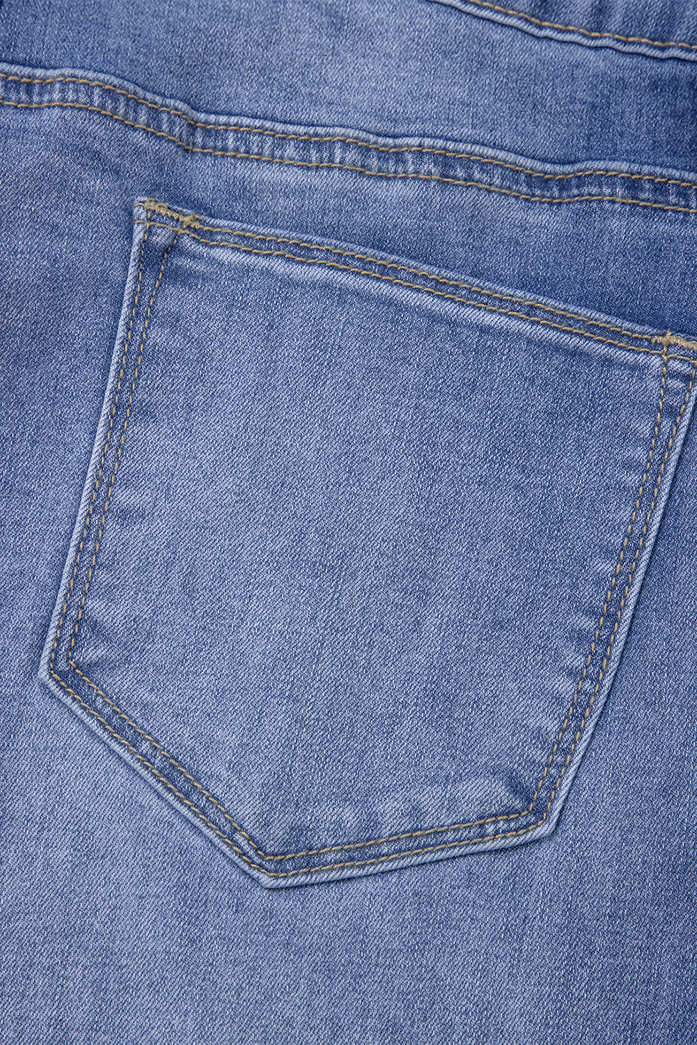 Blue High Rise Straight Leg Jeans