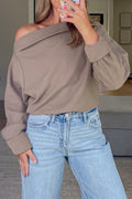 Rose Waffle Knit Long Sleeve Top